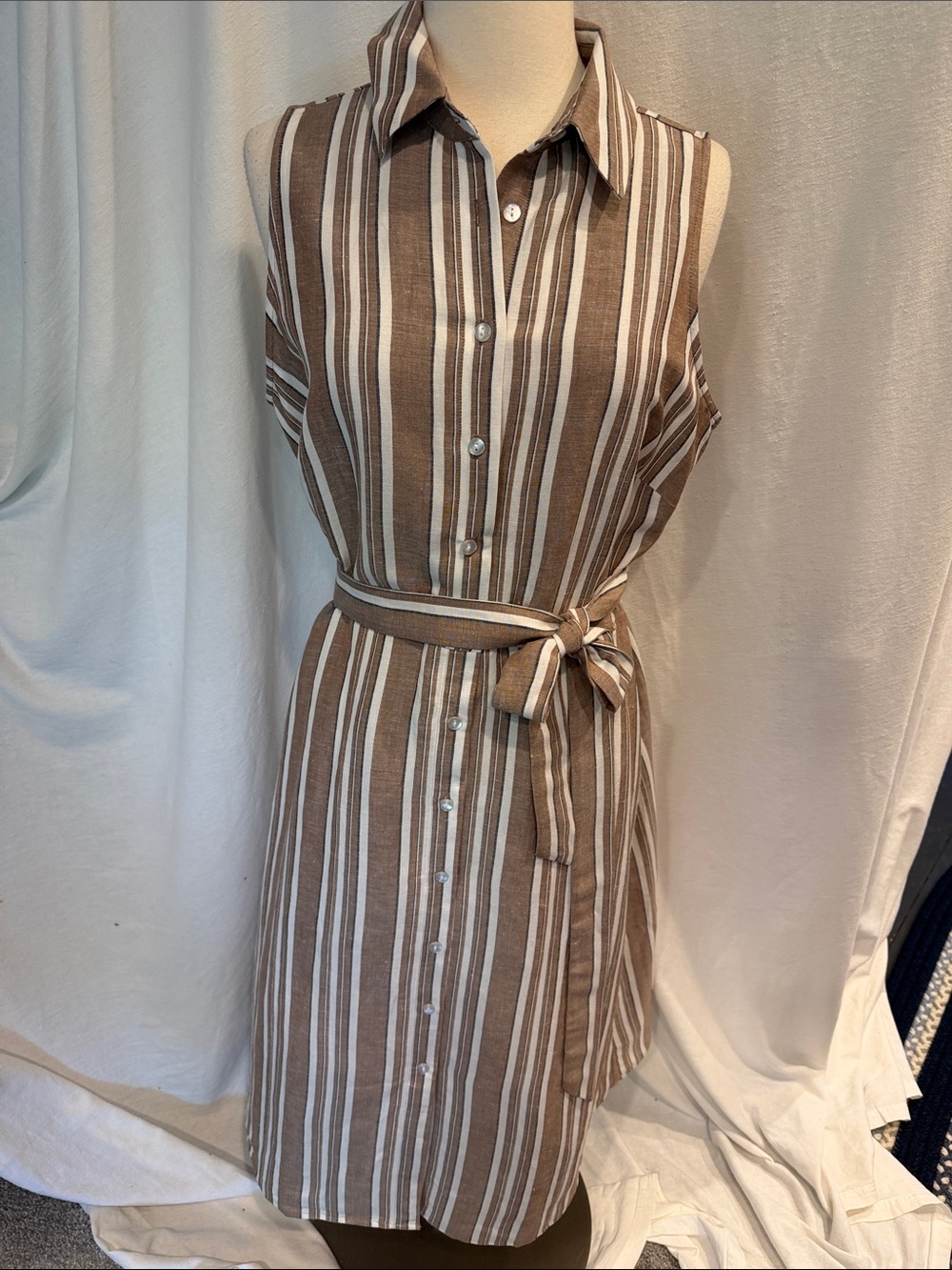 Ann Taylor factory linen blend shirt dress, NWOT